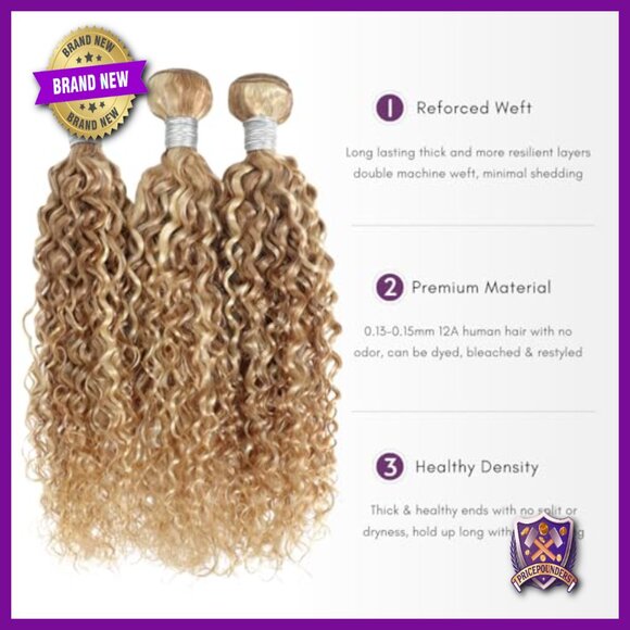 Human Hair Extensions 100% Brazilian 3 Bundles Water Wave 12-16 Inch main image 6